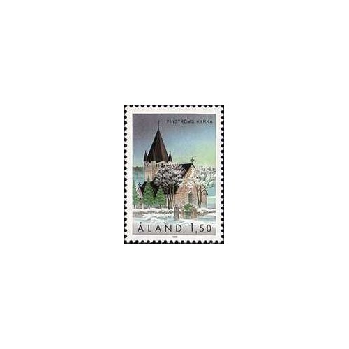 1 عدد  تمبر کلیسای فینسترومین - آلاند 1989