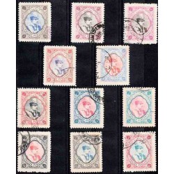 642 - تمبرهای سری رضا شاه پهلوی سال 1310 الی 1311 مهرخورده 