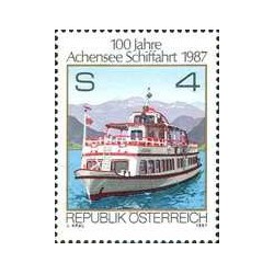 1 عدد  تمبر  صدمین سالگرد کشتیرانی در دریاچه آخن - اتریش 1987