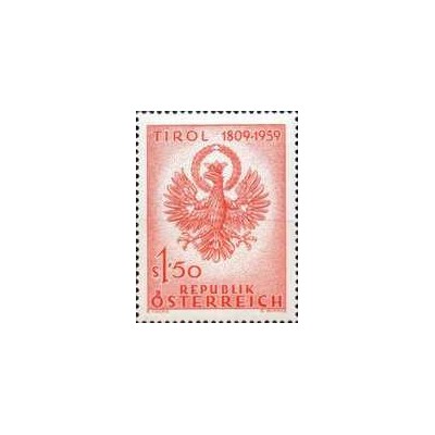 1 عدد  تمبر  صدمین سالگرد مبارزه آزادیبخش تیرول - اتریش 1959 