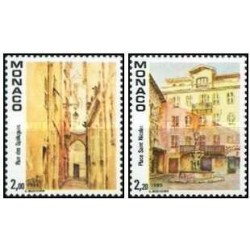 2 عدد  تمبر موناکوی قدیم  - موناکو 1989