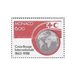 1 عدد  تمبر صد و بیست و پنجمین سالگرد صلیب سرخ  - موناکو 1988