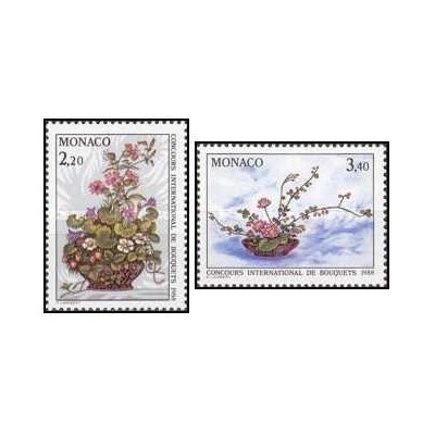 2 عدد  تمبر نمایشگاه گل مونت کارلو  - موناکو 1987 