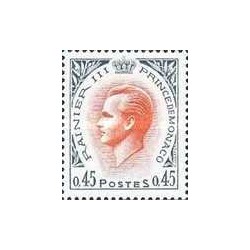 1 عدد  تمبر سری پستی - شاهزاده رینیر سوم - 0.45Fr - موناکو 1969