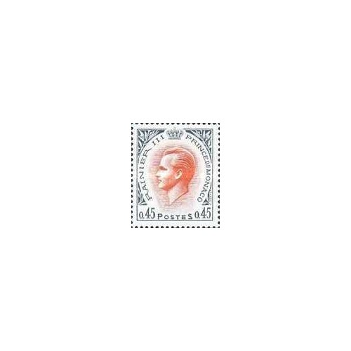 1 عدد  تمبر سری پستی - شاهزاده رینیر سوم - 0.45Fr - موناکو 1969