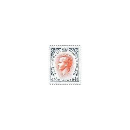 1 عدد تمبر سری پستی - شاهزاده رینیر سوم - 0.45Fr - موناکو 1969 1 عدد تمبر سری پستی - شاهزاده رینیر سوم - 0.45Fr - موناکو 1969