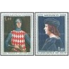 2 عدد  تمبر نقاشی - شاهزاده ها و شاهزاده خانم های موناکو - موناکو 1967