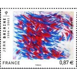 1 عدد  تمبر تابلو نقاشی - غواصی اثر ژان بازین - فرانسه 2011