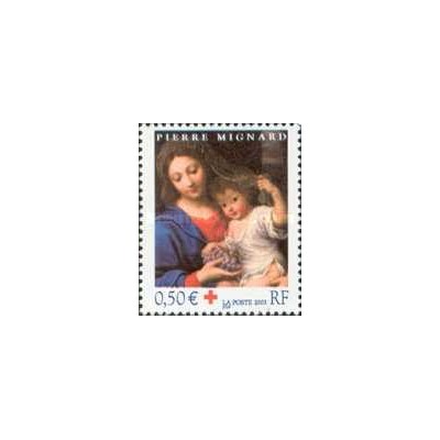1 عدد  تمبر کریسمس صلیب سرخ  - فرانسه 2003
