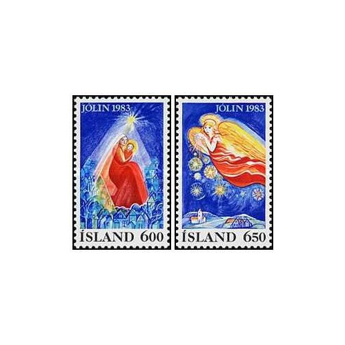 2 عدد  تمبر کریسمس - ایسلند 1983