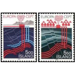 2 عدد  تمبر مشترک اروپا - Europa Cept - اختراعات  - ایسلند 1983 قیمت 15 دلار