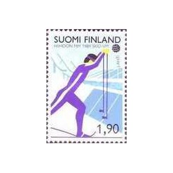 1 عدد  تمبر مسابقات جهانی اسکی - فنلاند 1989