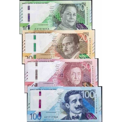 ست اسکناس پرو 2019 - 10 ، 20 ، 50 و 100 پزو - سفارشی ست اسکناس پرو 2019 - 10 ، 20 ، 50 و 100 پزو - سفارشی