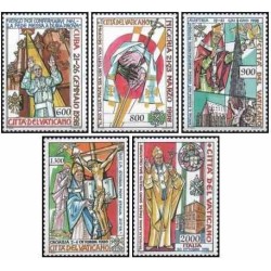 5 عدد تمبر سفرهای پاپ ژان پل دوم - واتیکان 1999 قیمت 6.8 دلار