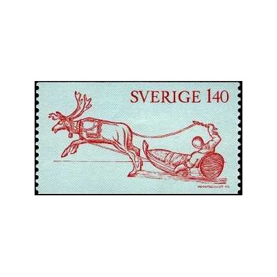 1 عدد  تمبر صدمین سالگرد لاپونیا (کتاب جی. شفروس) - سوئد 1972