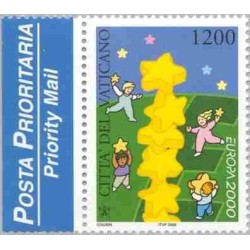1 عدد تمبر مشترک اروپا - Europa cept - برج 6 ستاره - واتیکان 2000