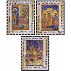 3 عدد تمبر 1700مین سالگرد تغییر مسیحیت در ارمنستان - واتیکان 2001