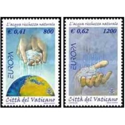 2 عدد تمبر مشترک اروپا - Europa Cept - آب، گنجینه طبیعت - واتیکان 2001