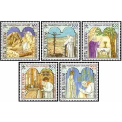 5 عدد تمبر سفرهای پاپ ژان پل دوم - واتیکان 2001 ارزش روی تمبرها 4.64