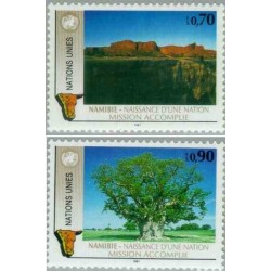 2 عدد تمبر نامیبیا - ژنو سازمان ملل 1991 ارزش روی تمبرها 1.6 فرانک سوئیس