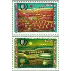2 عدد تمبر آینده جوانان - ژنو سازمان ملل 1995 ارزش اسمی 1.8 فرانک سوئیس