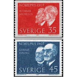 2 عدد  تمبر برندگان جایزه نوبل 1967 - سوئد 1967