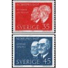 2 عدد  تمبر برندگان جایزه نوبل 1967 - سوئد 1967