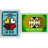 2 عدد تمبر  سال بین المللی مبارزه با نژاد پرستی - ژنو سازمان ملل 1971 ارزش اسمی 0.8 فرانک سوئیس