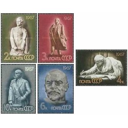 5 عدد تمبر مجسمه های لنین - شوروی 1967 قیمت 3.2 دلار