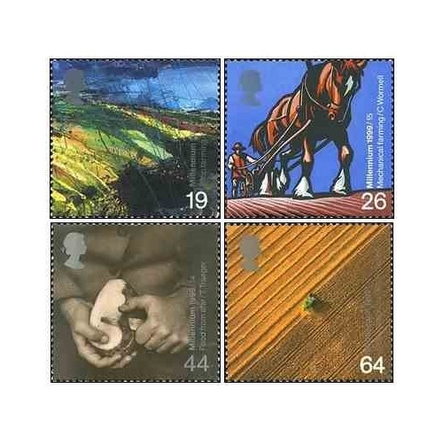 4 عدد تمبر کشاورزان - انگلیس 1999 ارزش اسمی 1.5 پوند