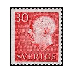 1 عدد  تمبر سری پستی - پادشاه گوستاف ششم آدولف - رنگ جدید - سوئد 1966