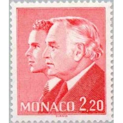 1 عدد تمبر سری پستی - پادشاه رینیر سوم و شاهزاده آلبرت - 2.2Fr - موناکو 1985