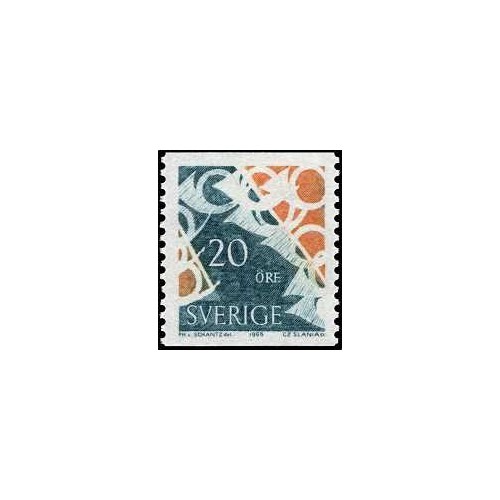 1 عدد  تمبر سری پستی - شیپور پست - سوئد 1965