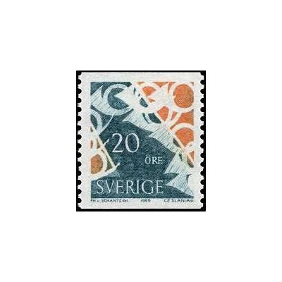 1 عدد  تمبر سری پستی - شیپور پست - سوئد 1965