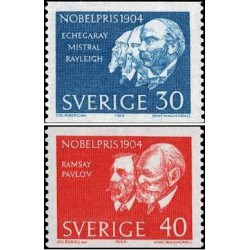 2 عدد  تمبر برندگان جایزه نوبل 1904 - سوئد 1964