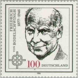 1 عدد تمبر پنجاهمین سالگرد درگذشت فردریش فون بودلویکله - جمهوری فدرال آلمان 1996