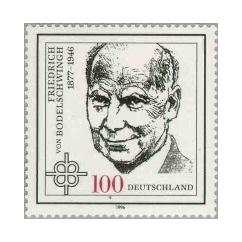 1 عدد تمبر پنجاهمین سالگرد درگذشت فردریش فون بودلویکله - جمهوری فدرال آلمان 1996
