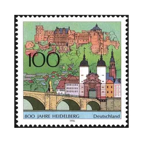 1 عدد تمبر هشتصدمین سالگرد هایدلبرگ - جمهوری فدرال آلمان 1996