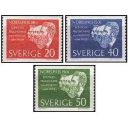 3 عدد  تمبر برندگان جایزه نوبل 1901 - سوئد 1961