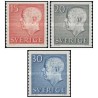 3 عدد  تمبر پادشاه گوستاف ششم آدولف سوئد - اعداد سفید، با چاپ - سوئد 1961