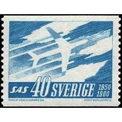 1 عدد  تمبر هوانوردی - SAS، خطوط هوایی اسکاندیناوی - سوئد 1961