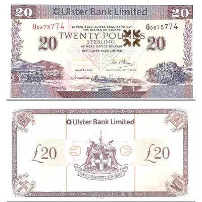 اسکناس پلیمر 20 پوند استرلینگ - اولستر بانک - ایرلند شمالی 2017 سفارشی