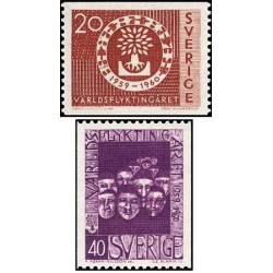 2 عدد  تمبر سال جهانی پناهندگان - سوئد 1960