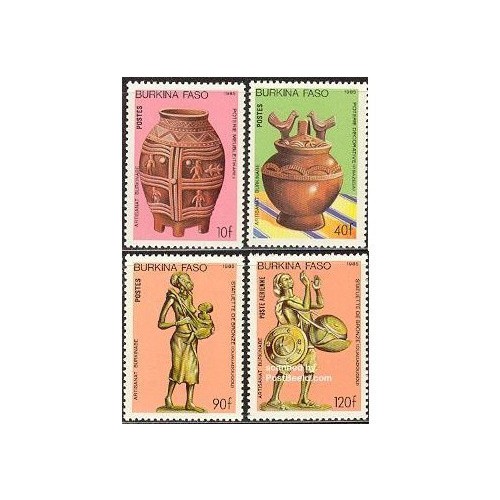 4 عدد تمبر هنر - بورکینافاسو 1985 4 عدد تمبر هنر - بورکینافاسو 1985