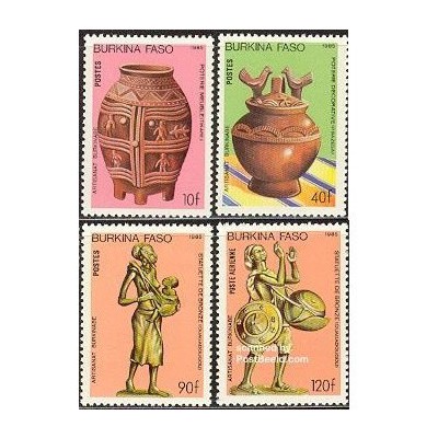 4 عدد تمبر هنر - بورکینافاسو 1985