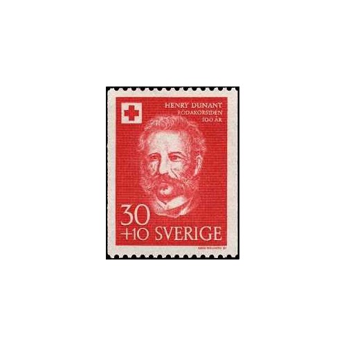 1 عدد  تمبر هانری دونانت - صلیب سرخ - سوئد 1959