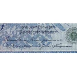 اسکناس 100 مارک - رایش آلمان 1908 سریال و مهر سبز