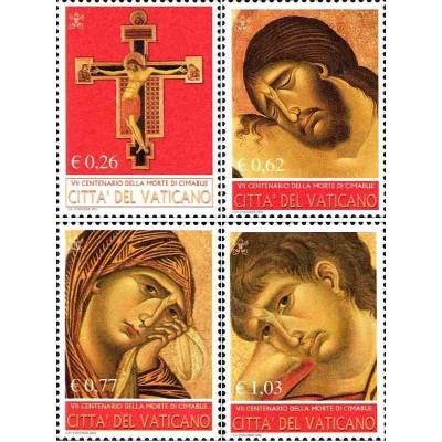 4 عدد تمبر هفتصدمین سالگرد مرگ Ciamubue - واتیکان 2002 ارزش اسمی 2.68 یورو
