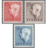 3 عدد  تمبر سری پستی - پادشاه گوستاف ششم آدولف سوئد - حکاکی جدید با نقش - سوئد 1957