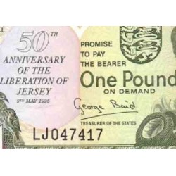 اسکناس 1 پوند - یادبود پنجاهمین سالگرد آزادی جرسی - جرسی 1995 سفارشی